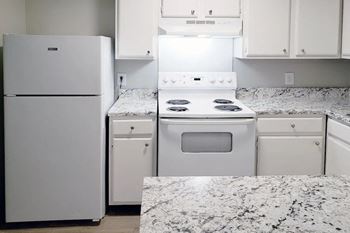 Kitchen with white appliances
